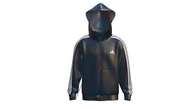 Fleece Zip Hoodie 3D Model Quality Realistic Rendered Textured Low-poly 3D model