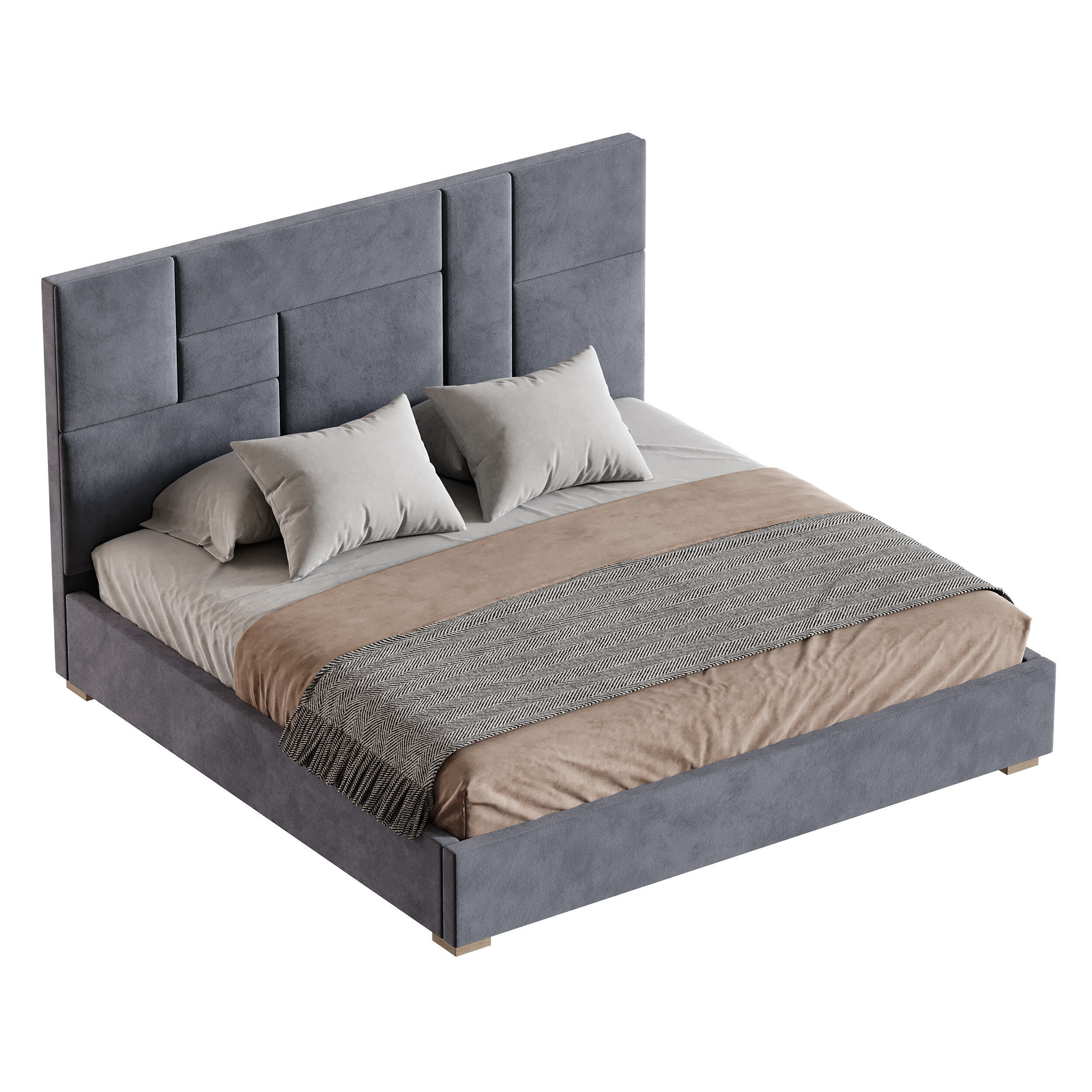 KIDS BED grey Wax 3D model_10
