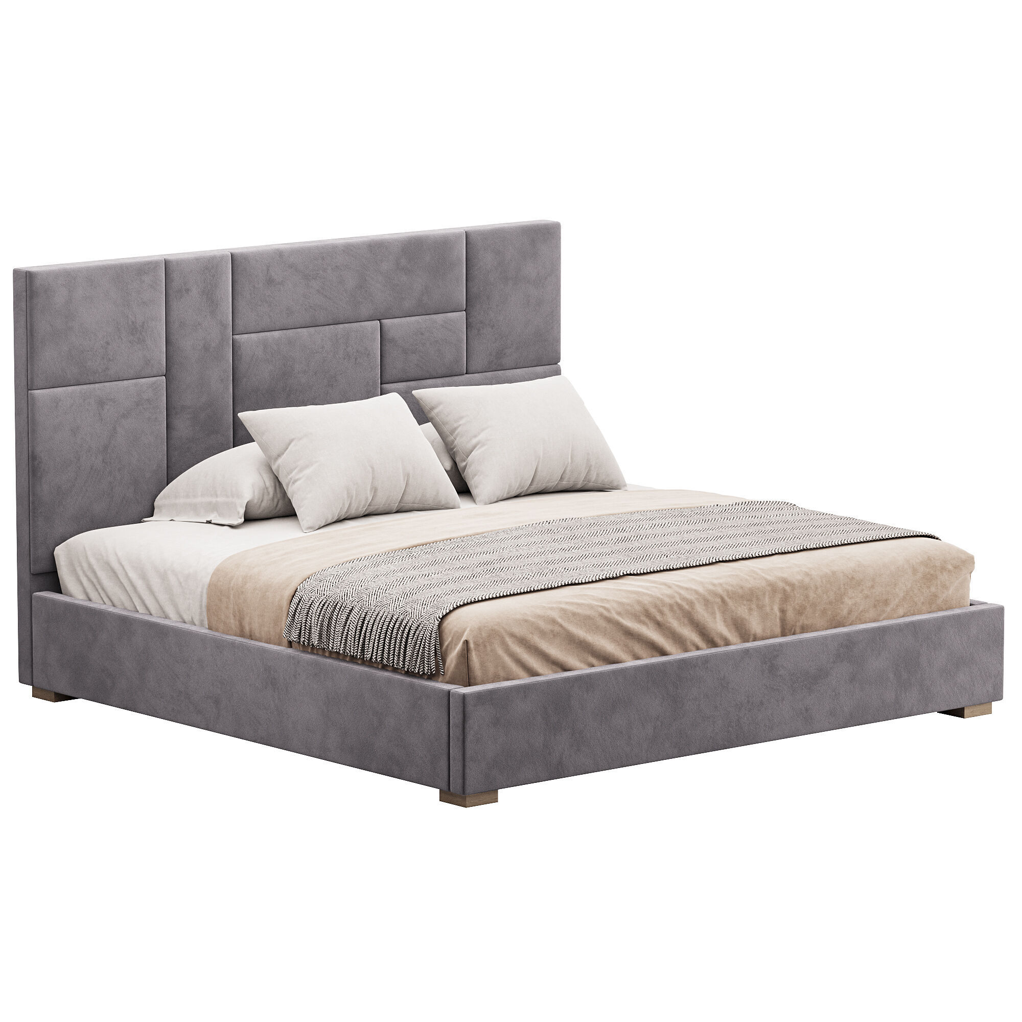 KIDS BED grey Wax 3D model_1