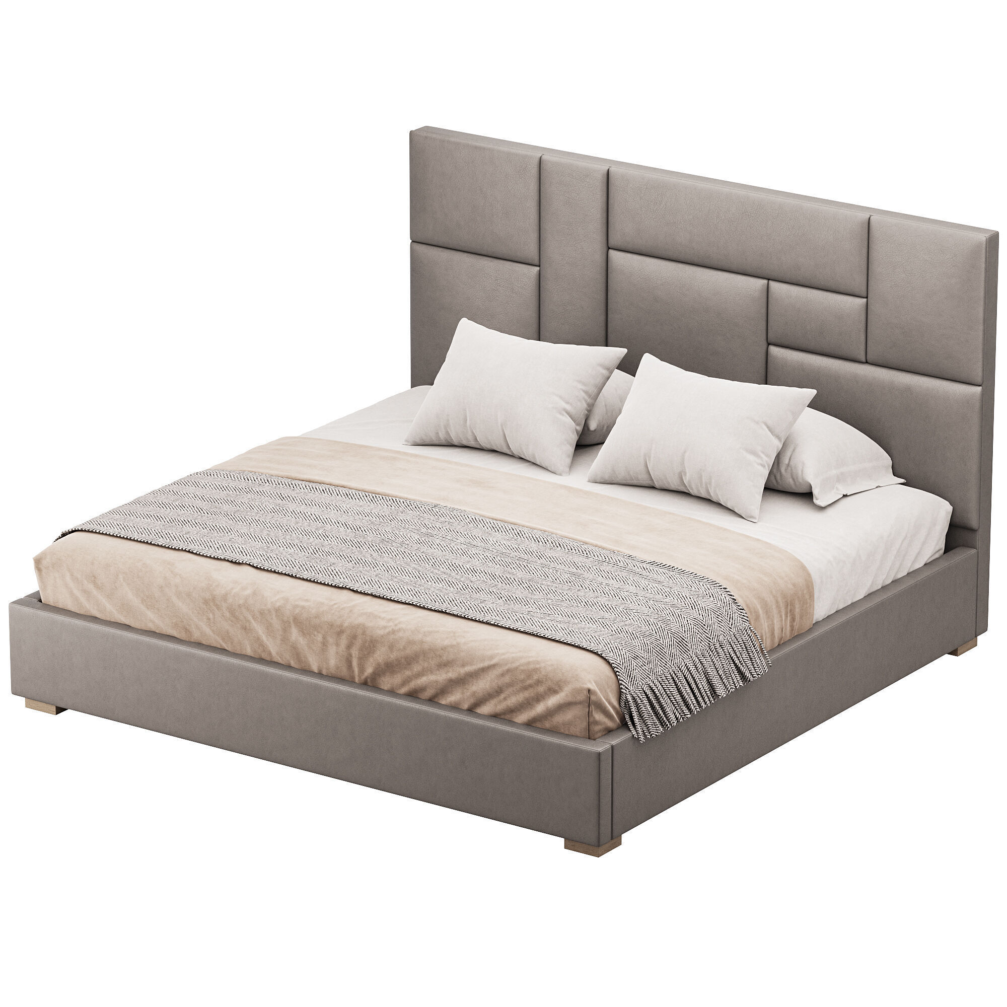KIDS BED grey Wax 3D model_2