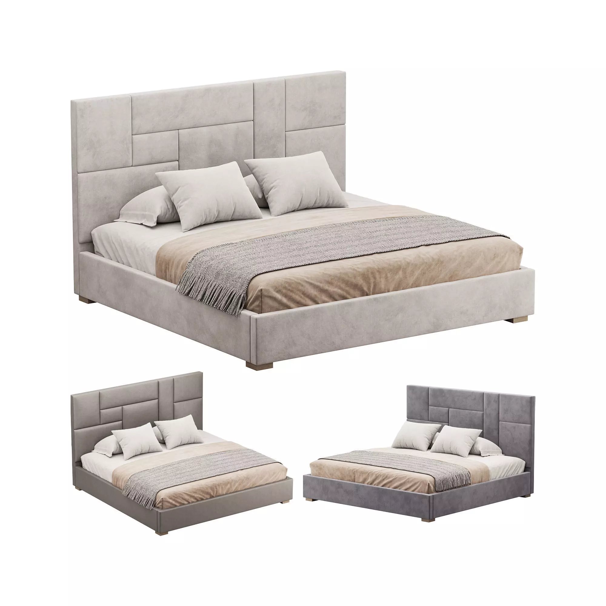 KIDS BED grey Wax 3D model_0