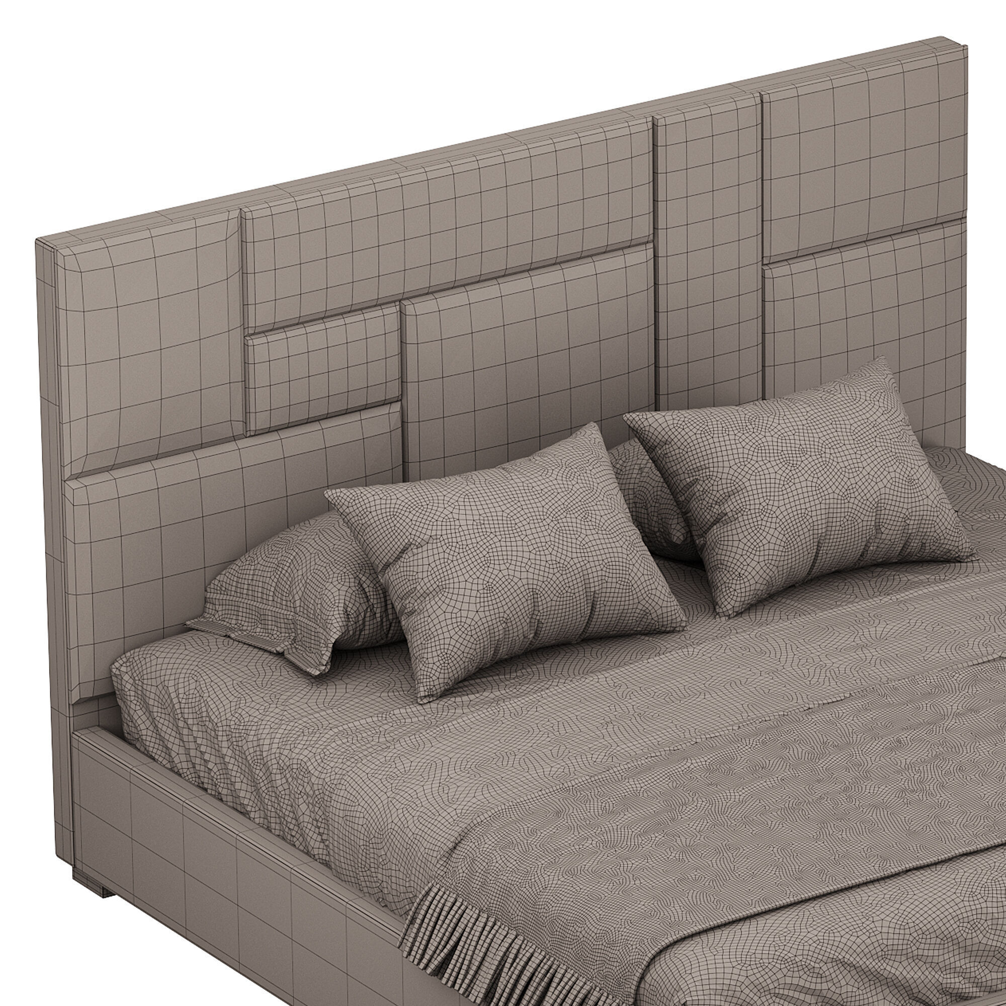 KIDS BED grey Wax 3D model_14