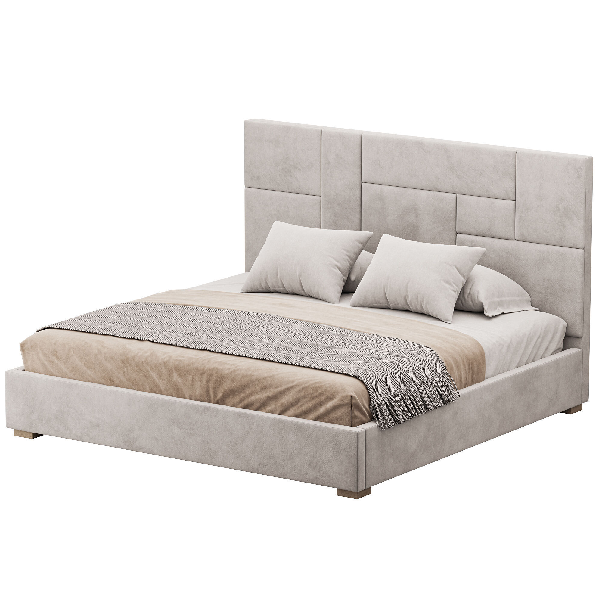 KIDS BED grey Wax 3D model_4