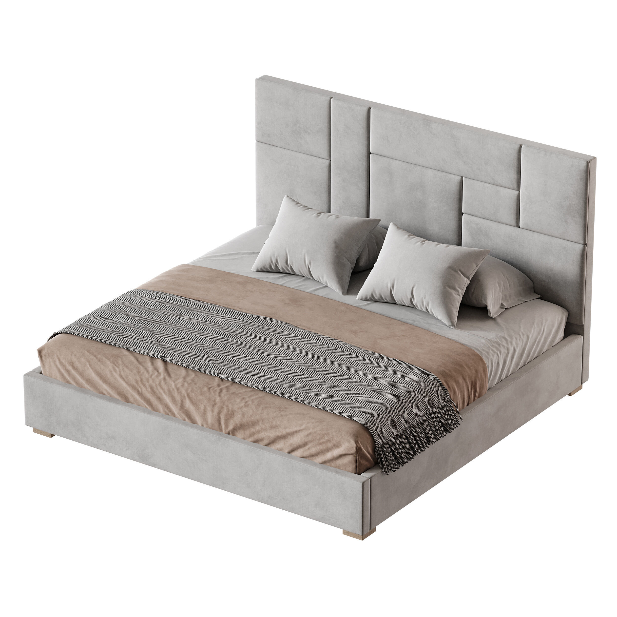 KIDS BED grey Wax 3D model_9