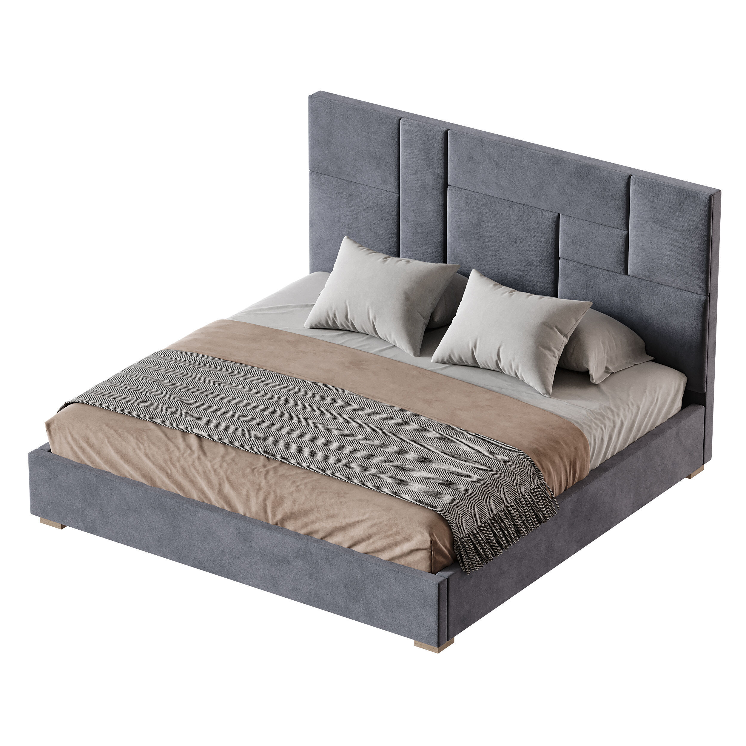 KIDS BED grey Wax 3D model_8