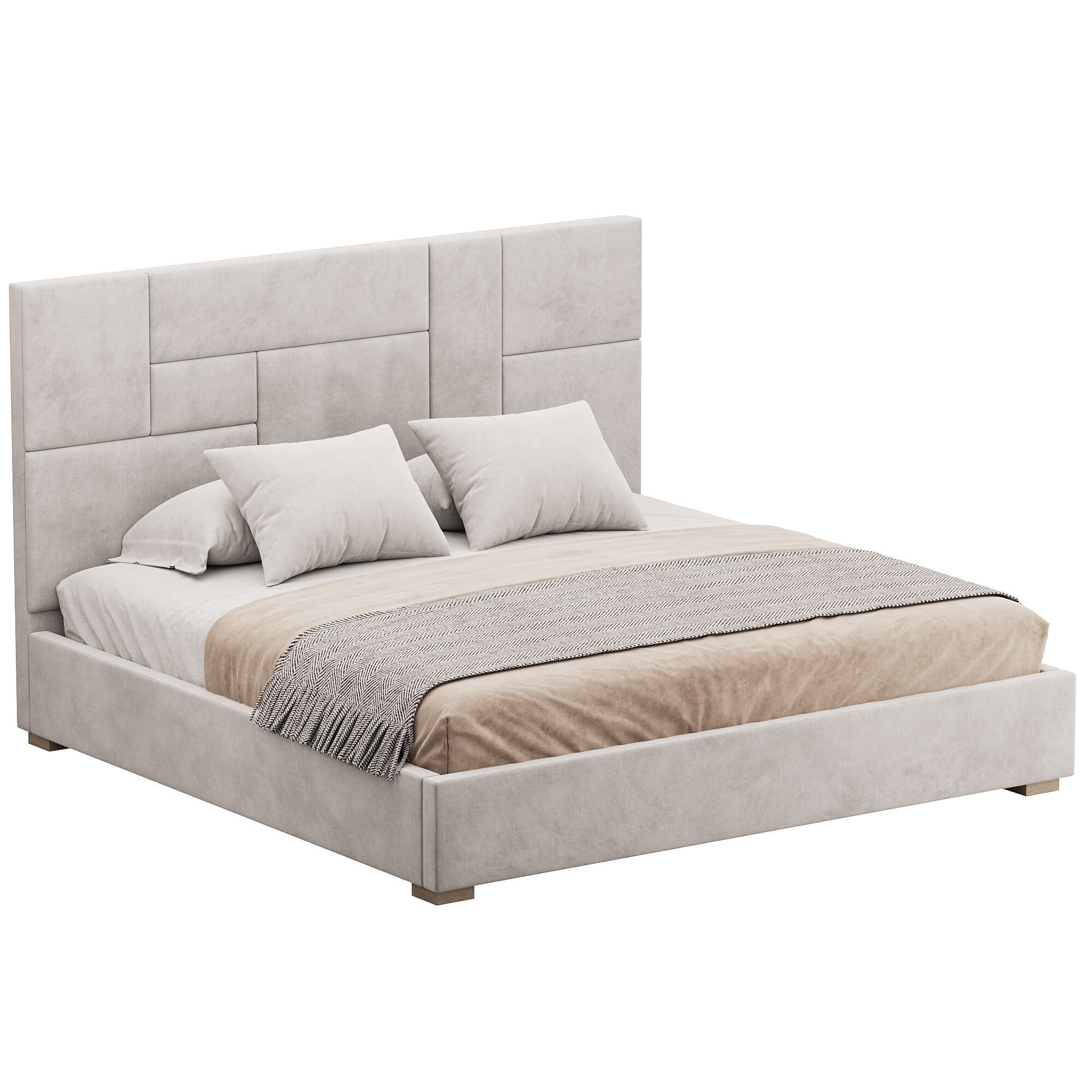 KIDS BED grey Wax 3D model_3