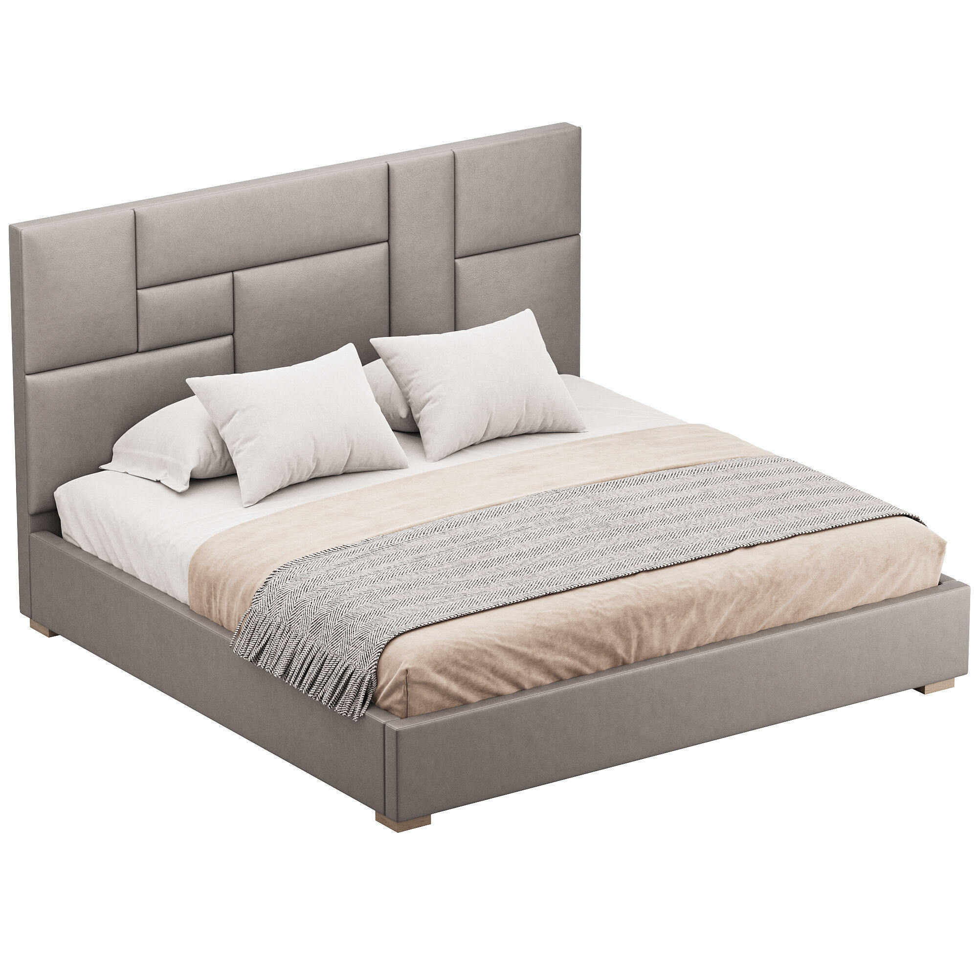 KIDS BED grey Wax 3D model_11