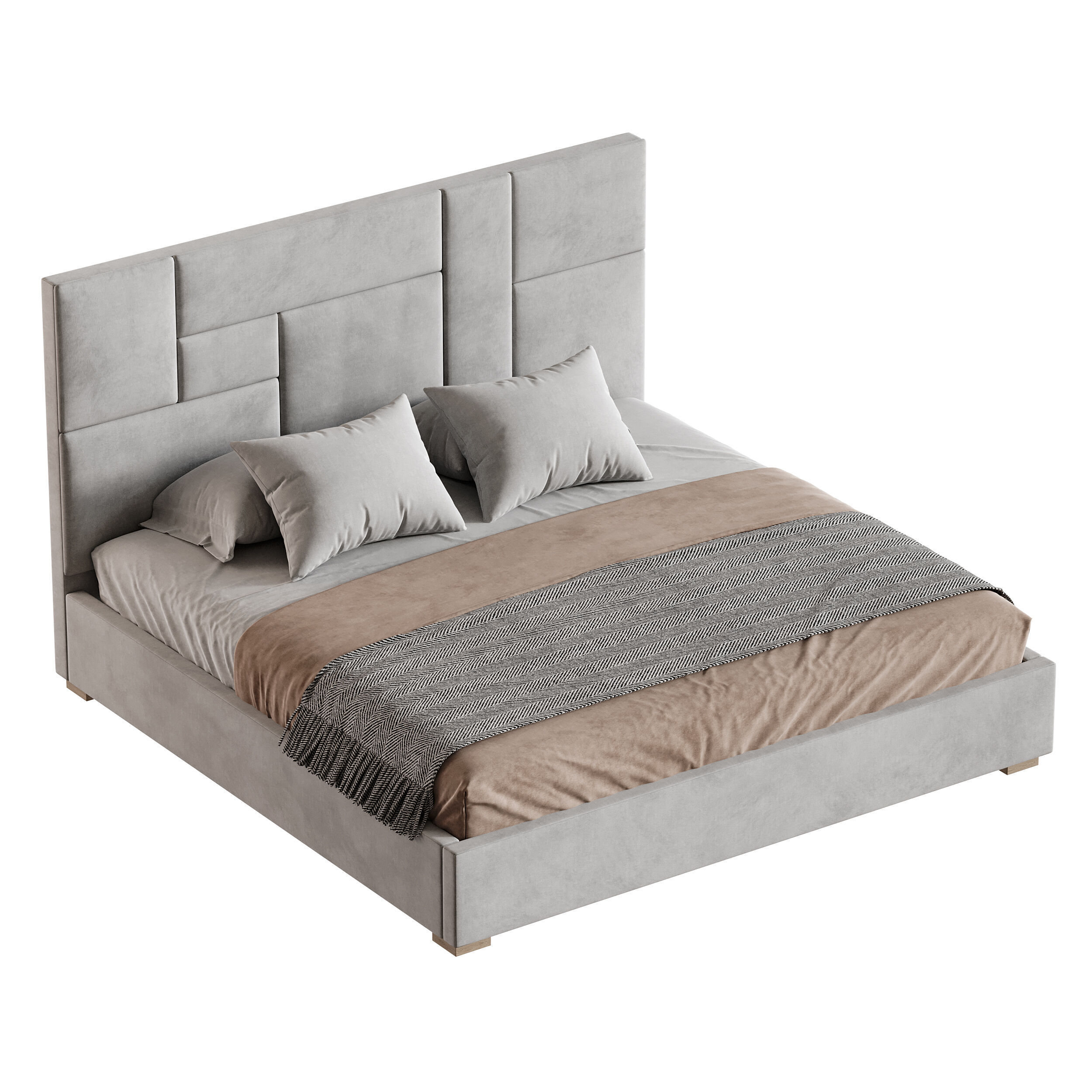 KIDS BED grey Wax 3D model_7