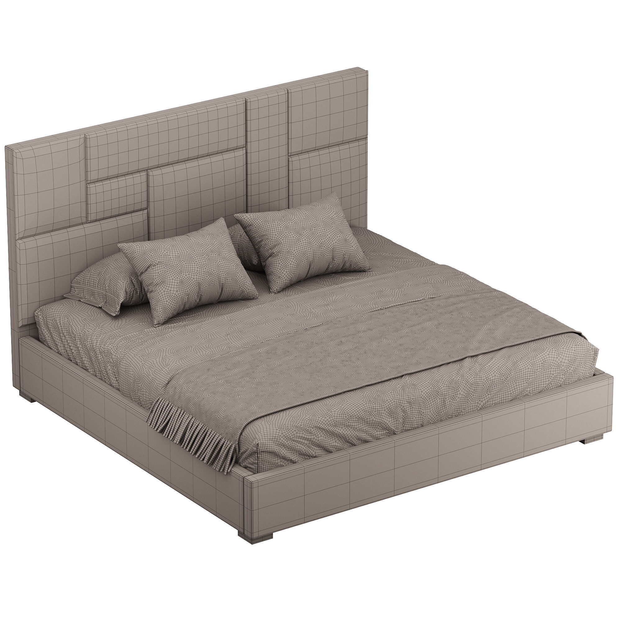 KIDS BED grey Wax 3D model_13