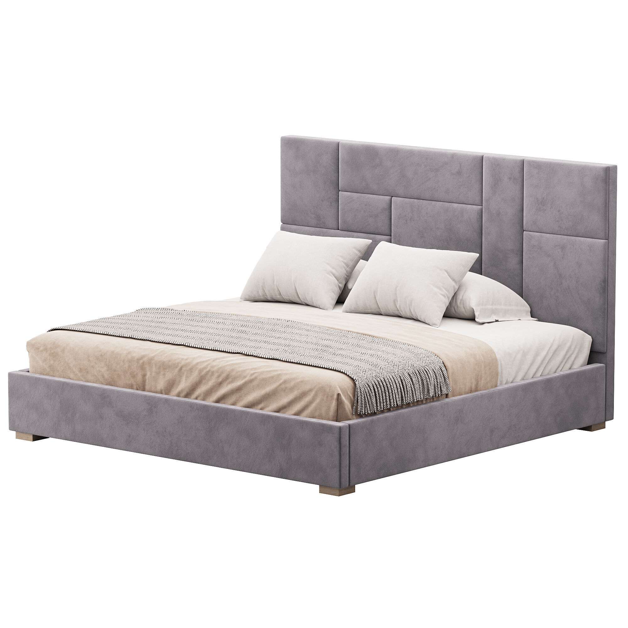 KIDS BED grey Wax 3D model_6