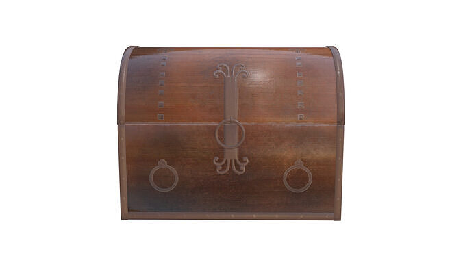 Antique Chest 3D Model Quality Realistic Rendered With Textured Low-poly 3D model