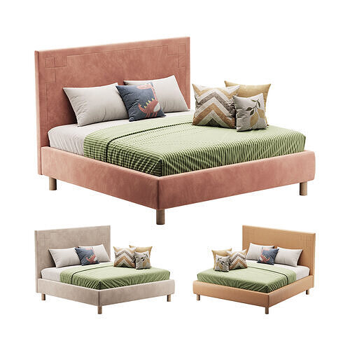 Kids Bed pink Aiden Pink 3D model
