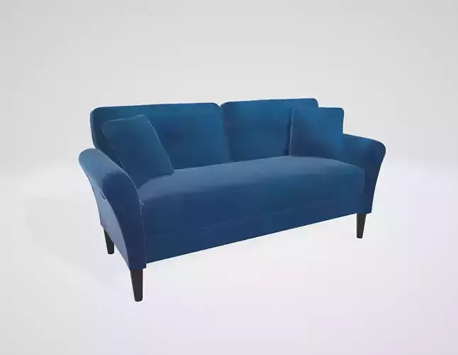 White Velvet Sofa Couch 3D model