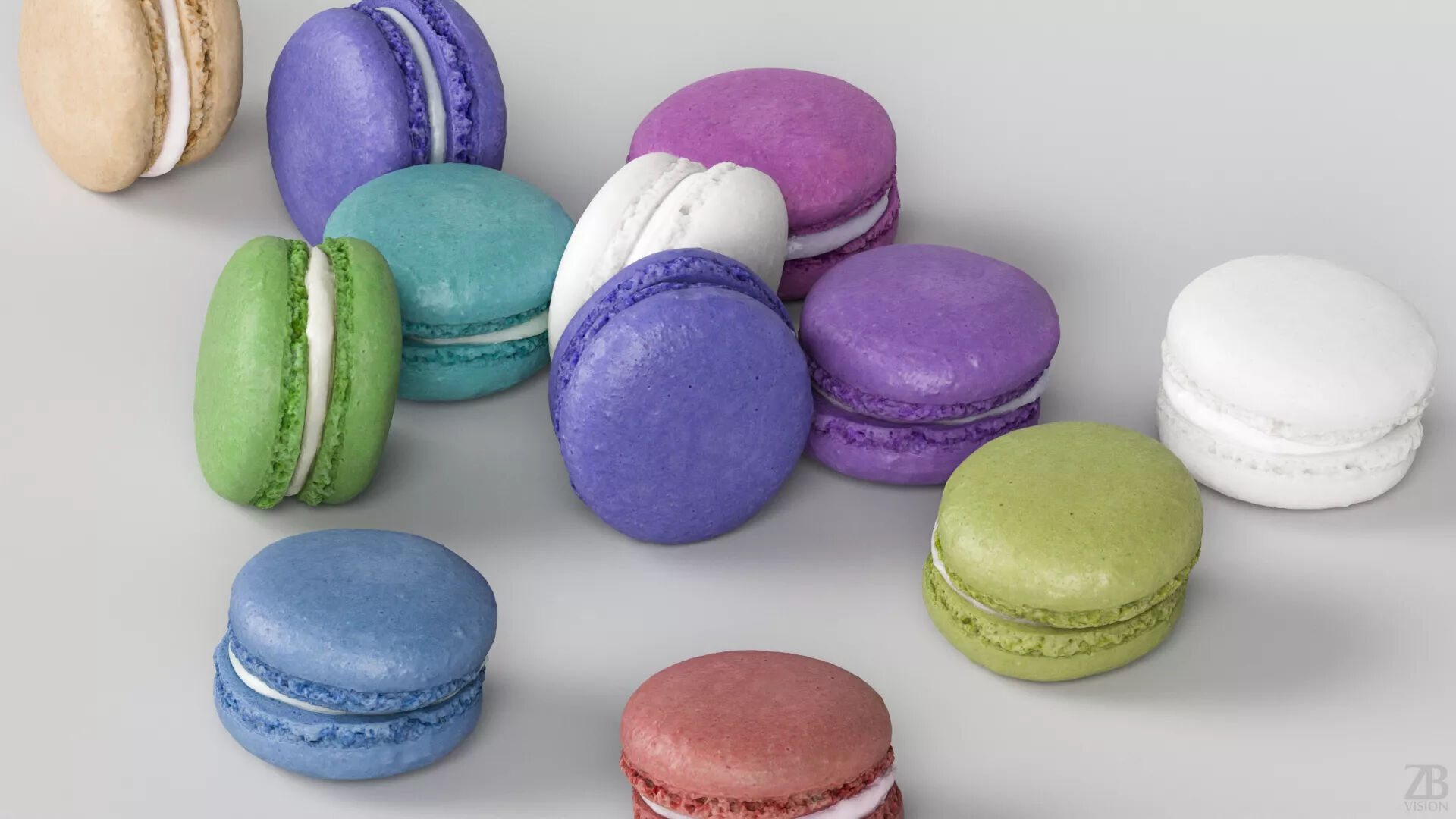 Macaron 3D model_2