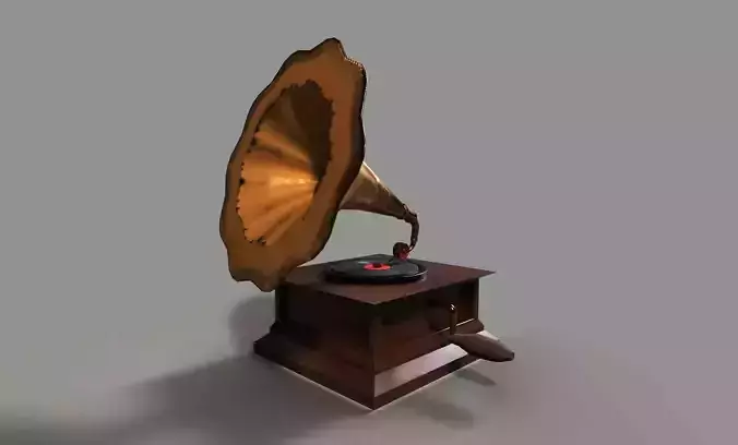 Vintage Gramophone 3D Model