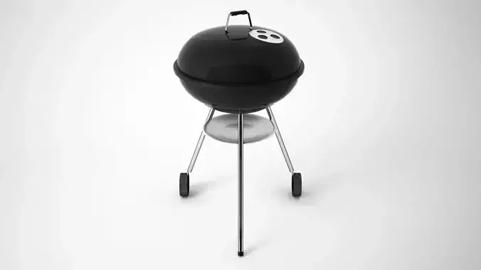 Weber barbecue grill for meat or braai wit charcoal 3D model