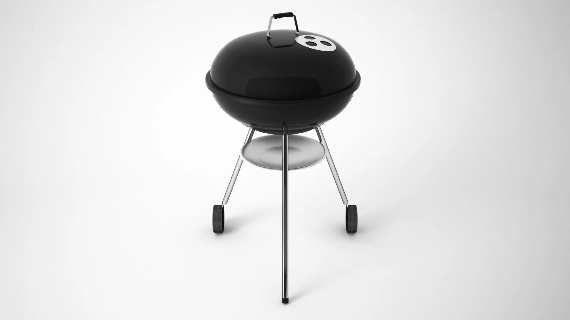 Weber barbecue grill for meat or braai wit charcoal 3D model_0