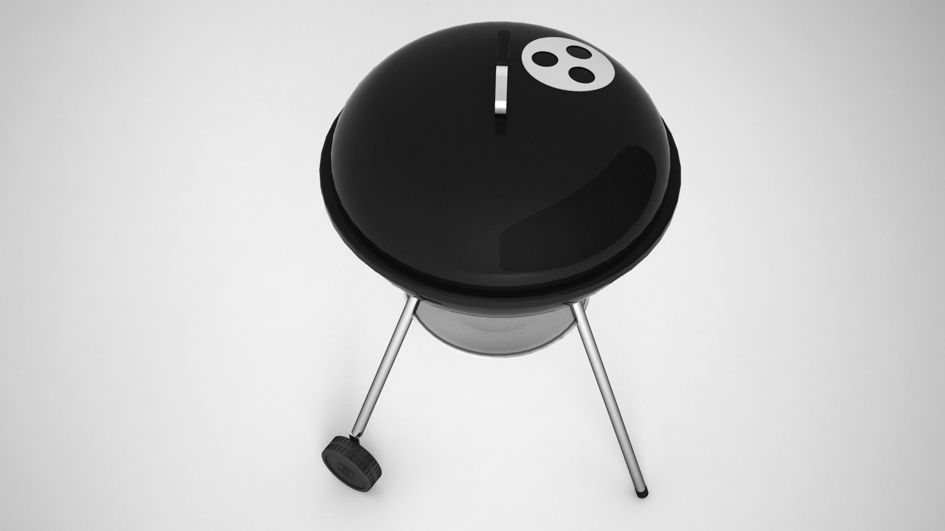 Weber barbecue grill for meat or braai wit charcoal 3D model_2