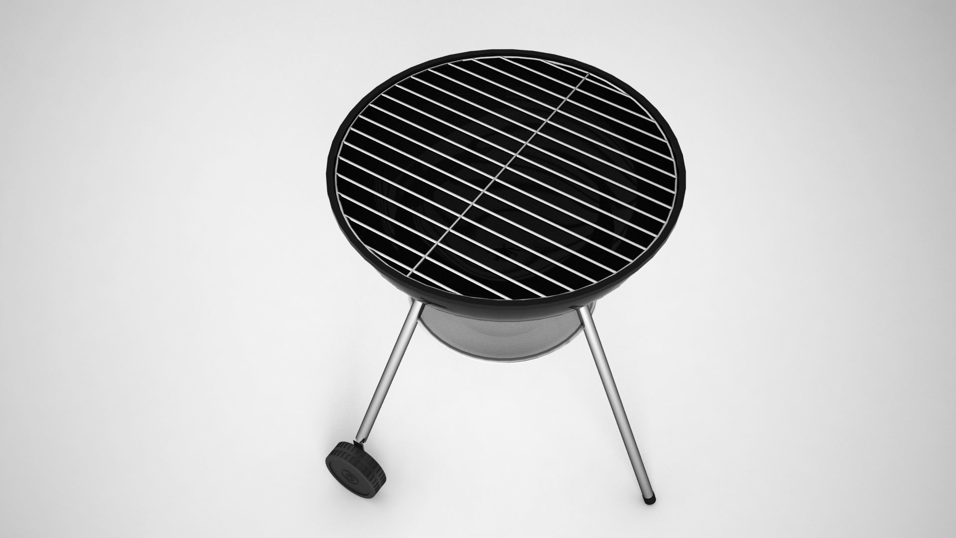 Weber barbecue grill for meat or braai wit charcoal 3D model_3