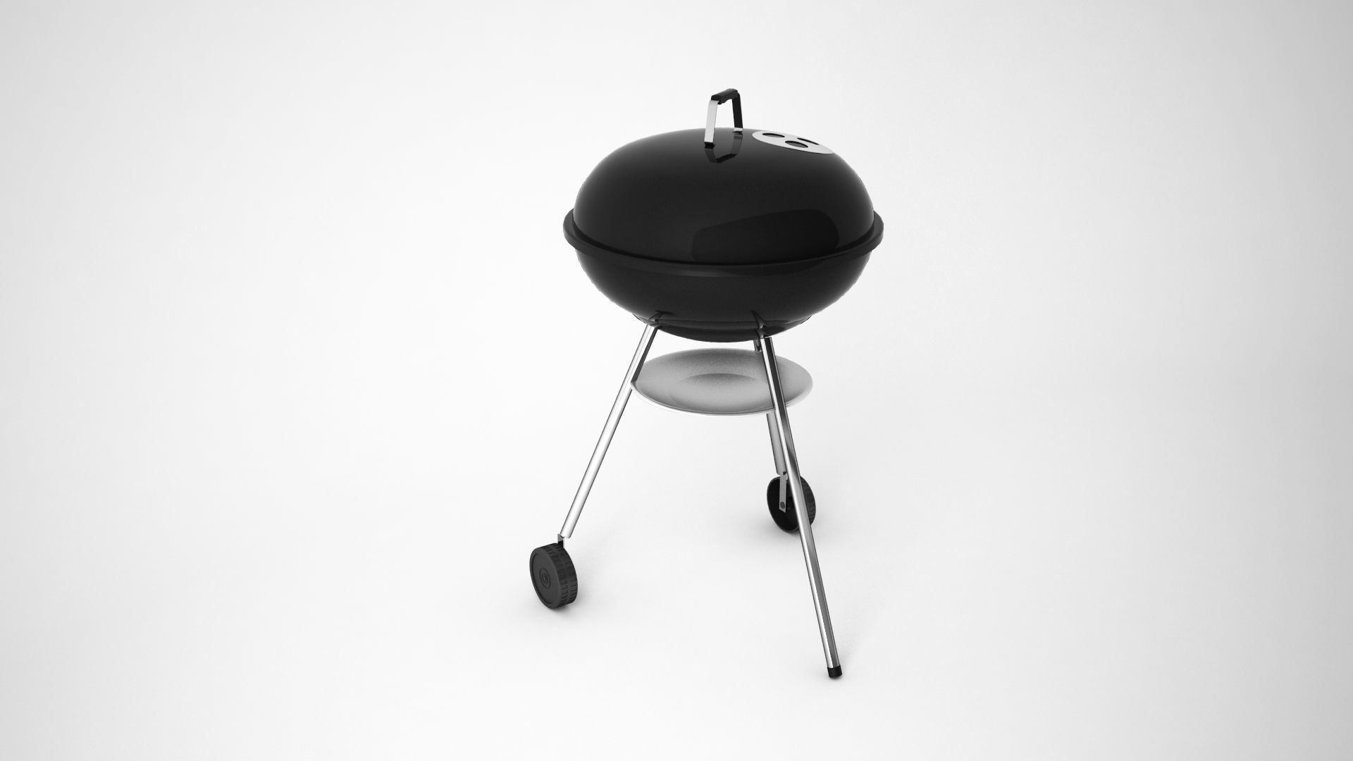 Weber barbecue grill for meat or braai wit charcoal 3D model_1