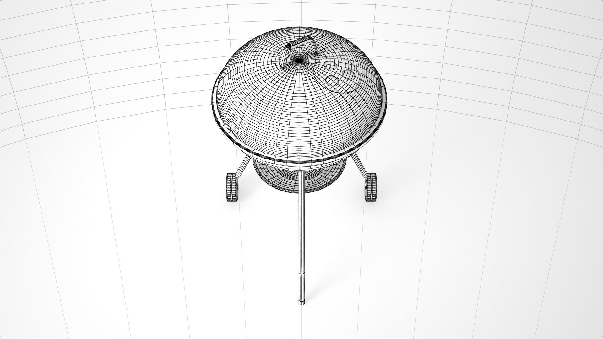 Weber barbecue grill for meat or braai wit charcoal 3D model_6