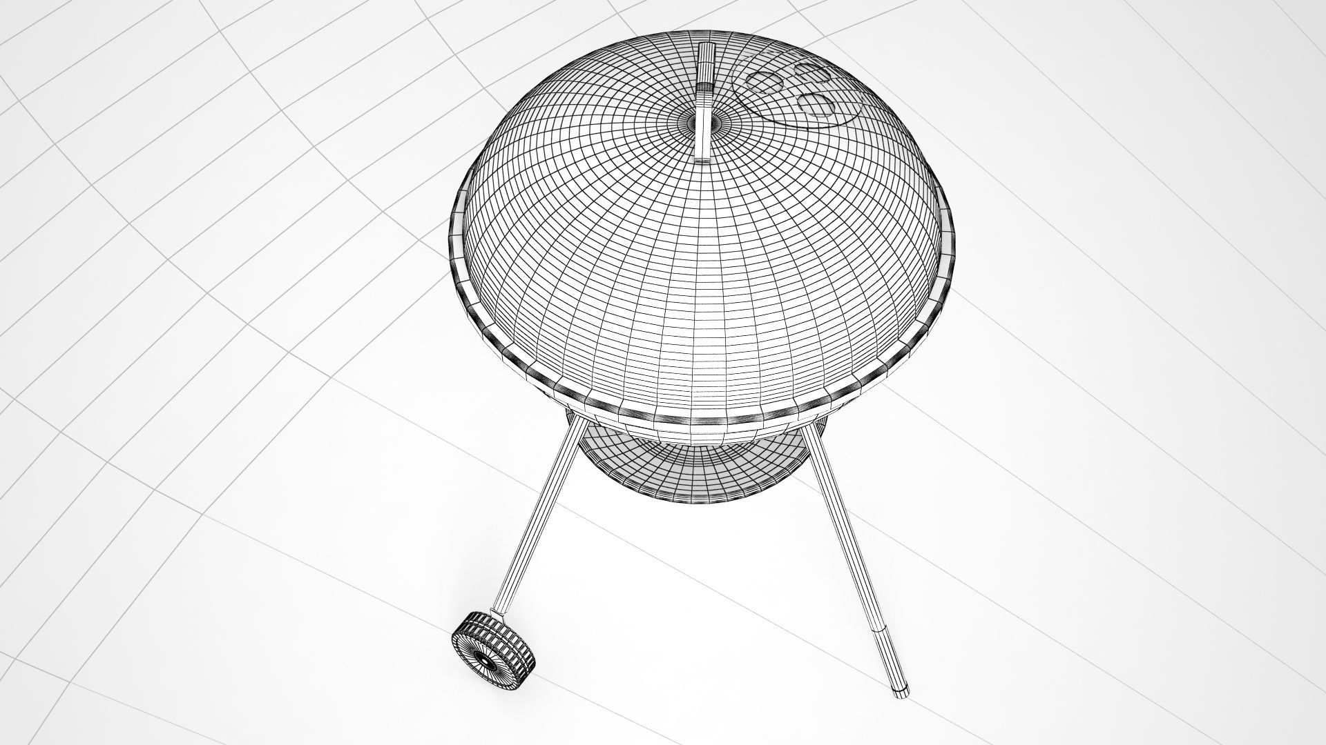 Weber barbecue grill for meat or braai wit charcoal 3D model_5