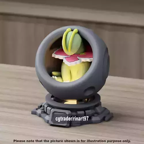 Meganium in healing machine pods from pokemon 3D print model