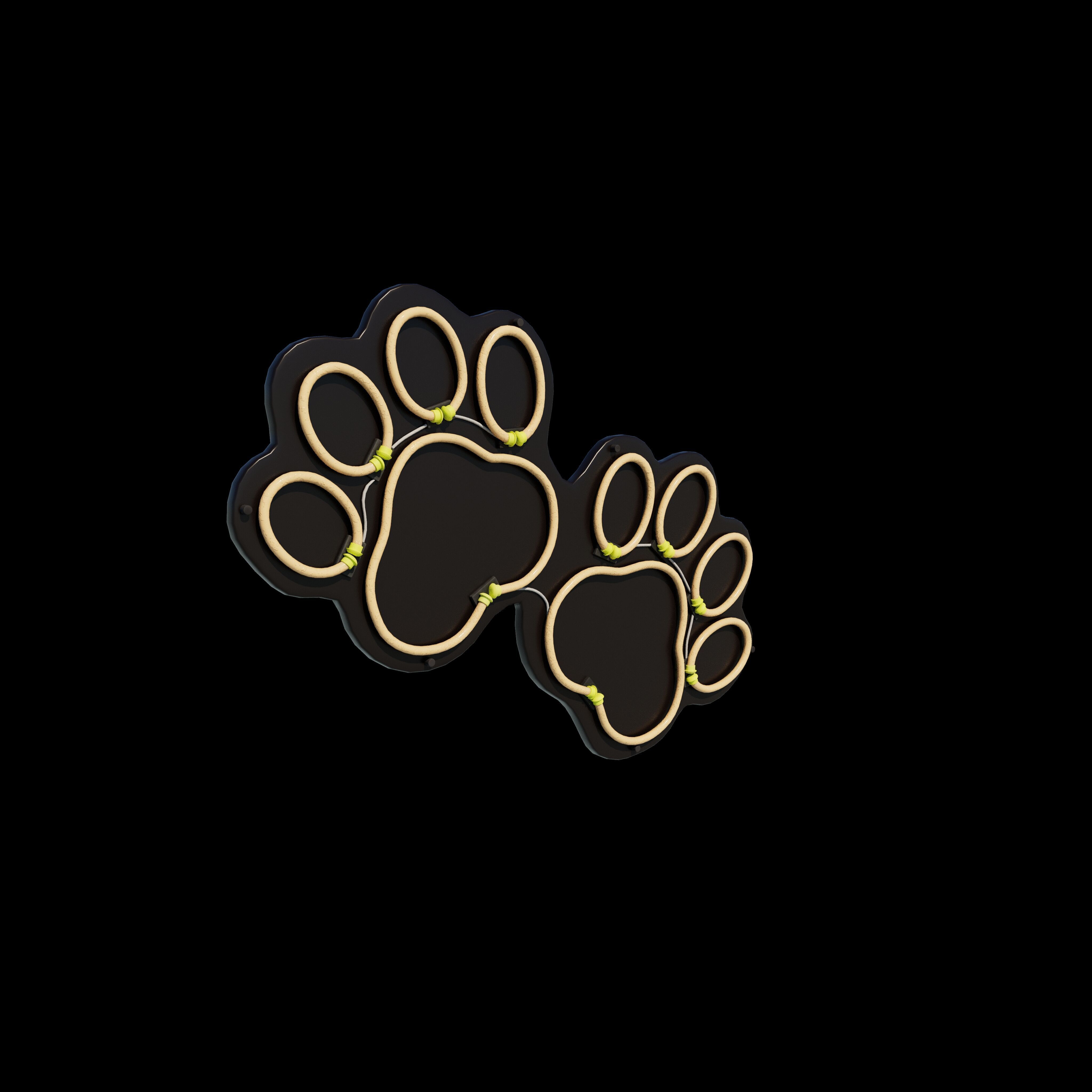 Dog Paw Neon Sign 3D model_3