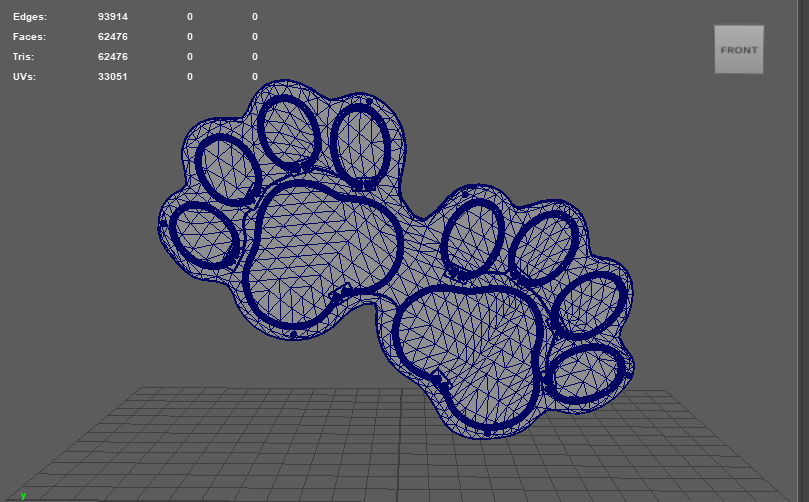 Dog Paw Neon Sign 3D model_11
