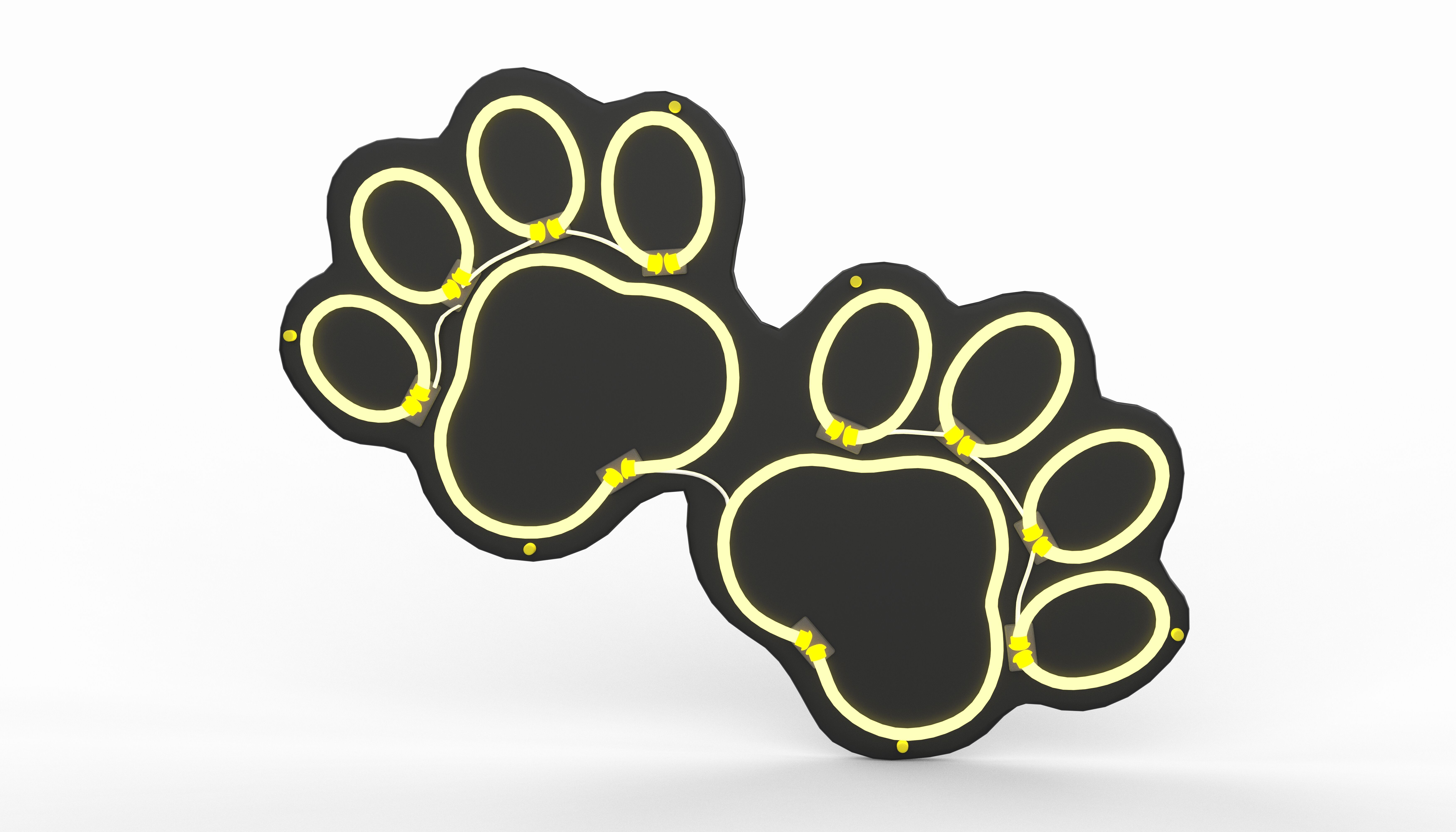 Dog Paw Neon Sign 3D model_10