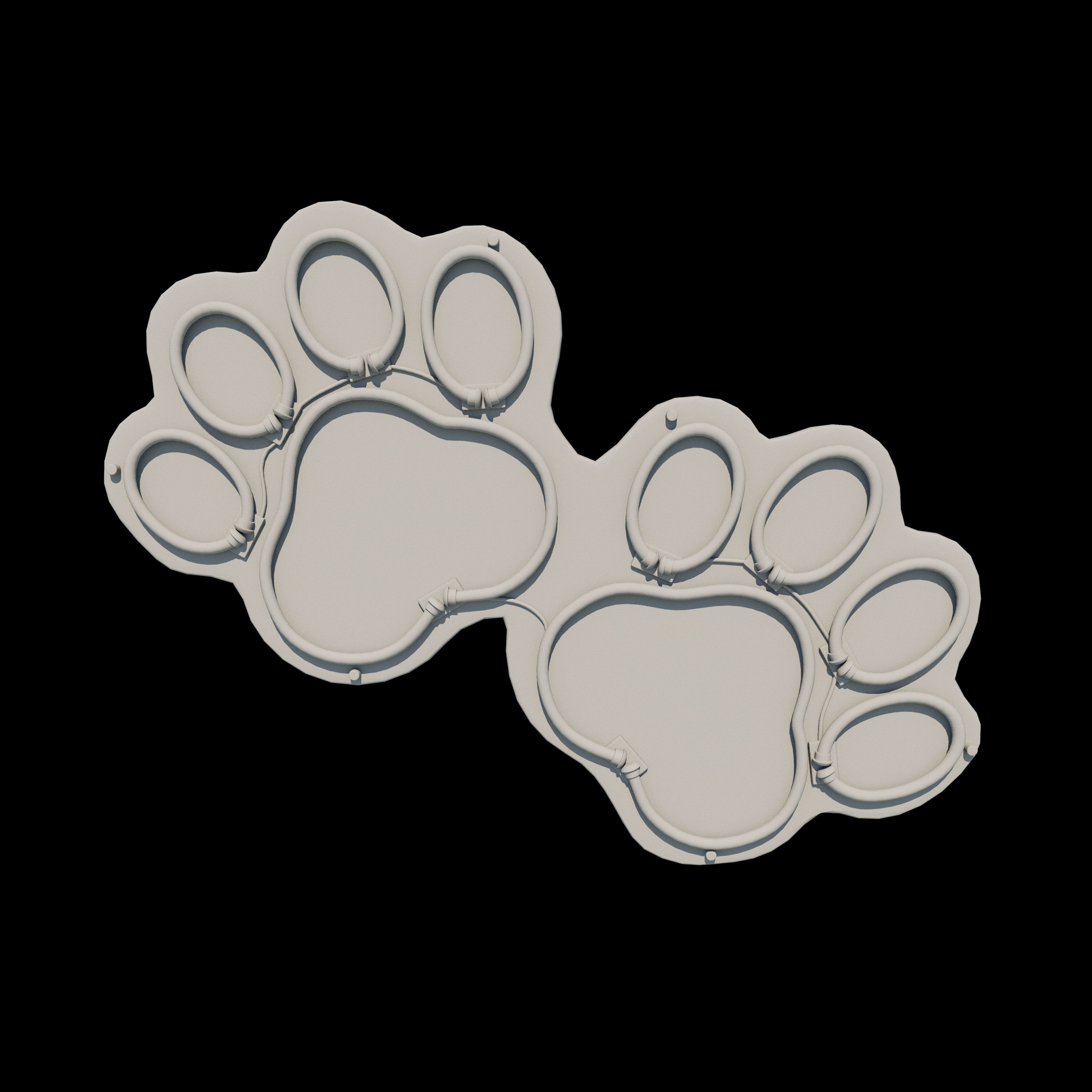 Dog Paw Neon Sign 3D model_8