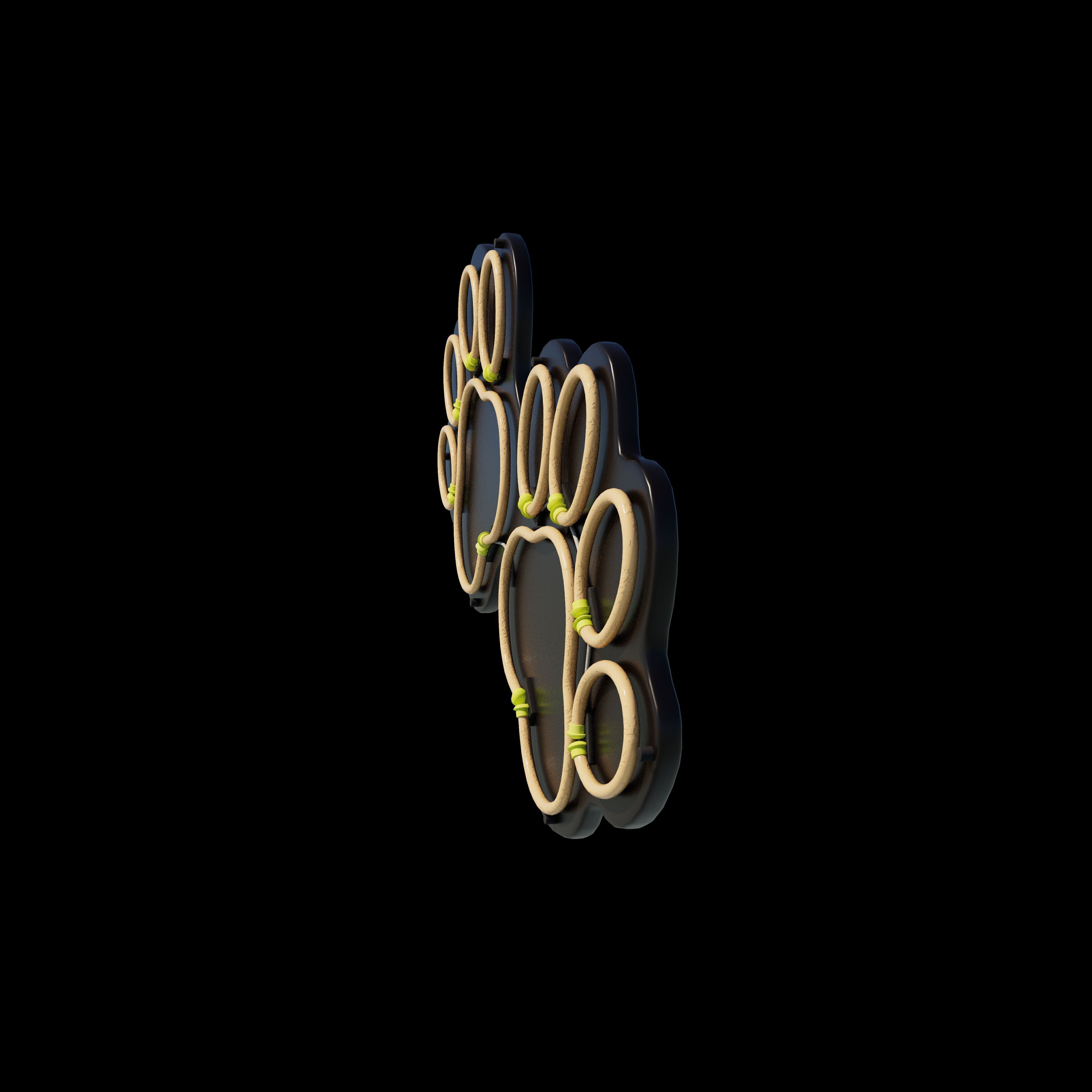 Dog Paw Neon Sign 3D model_6