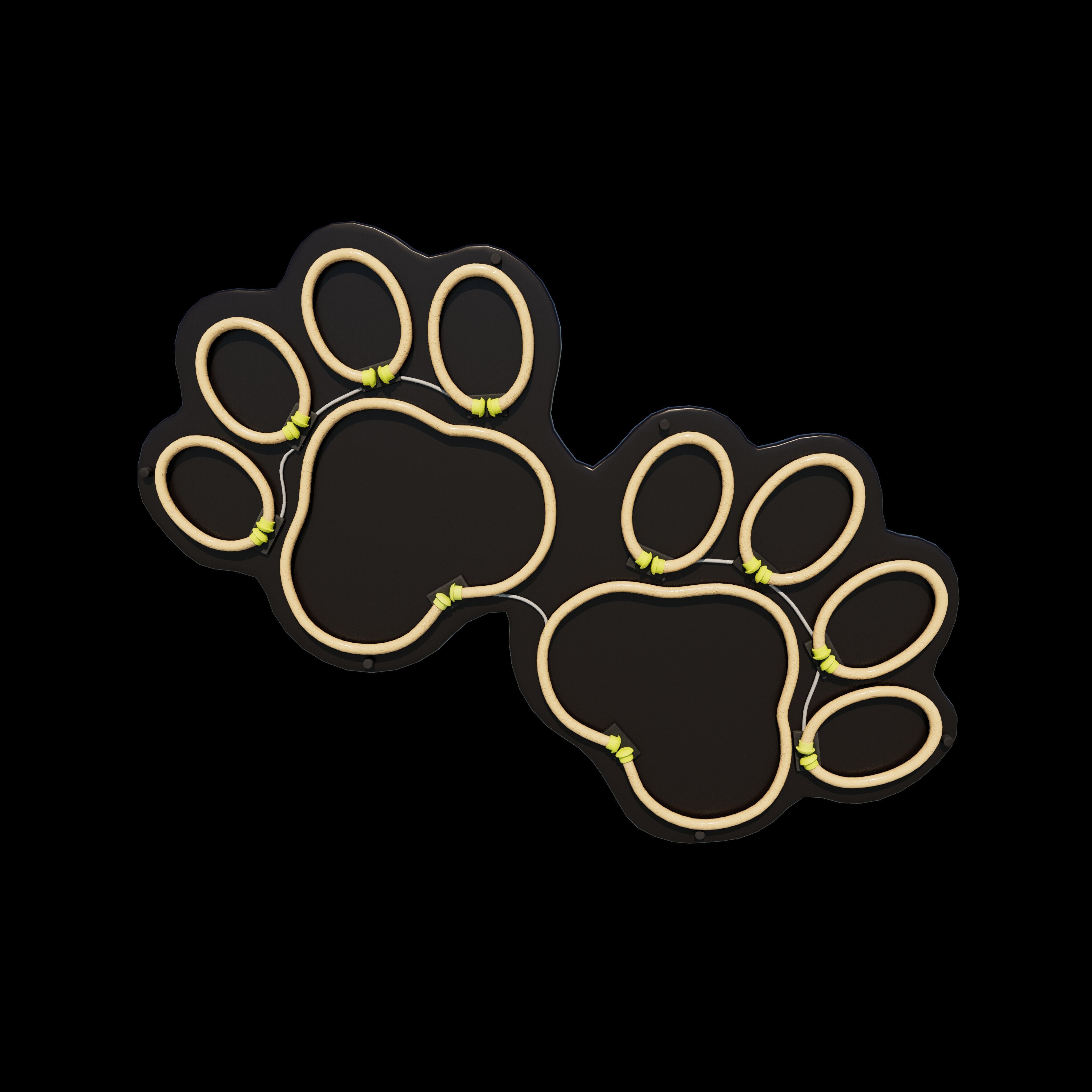 Dog Paw Neon Sign 3D model_4