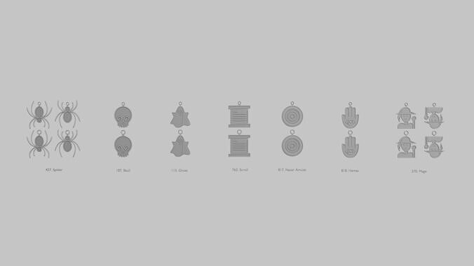 Witchy Stuff Mini STL Pendant Collection 3D print model