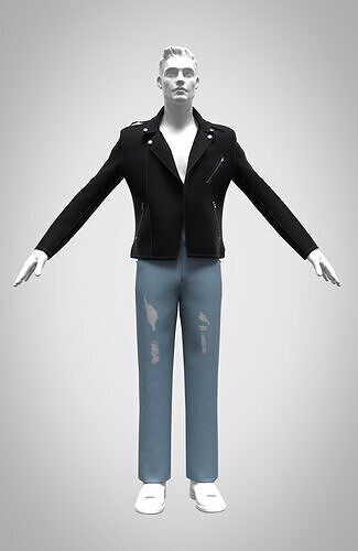 mens leather jacket rigged model  Low-poly 3D model