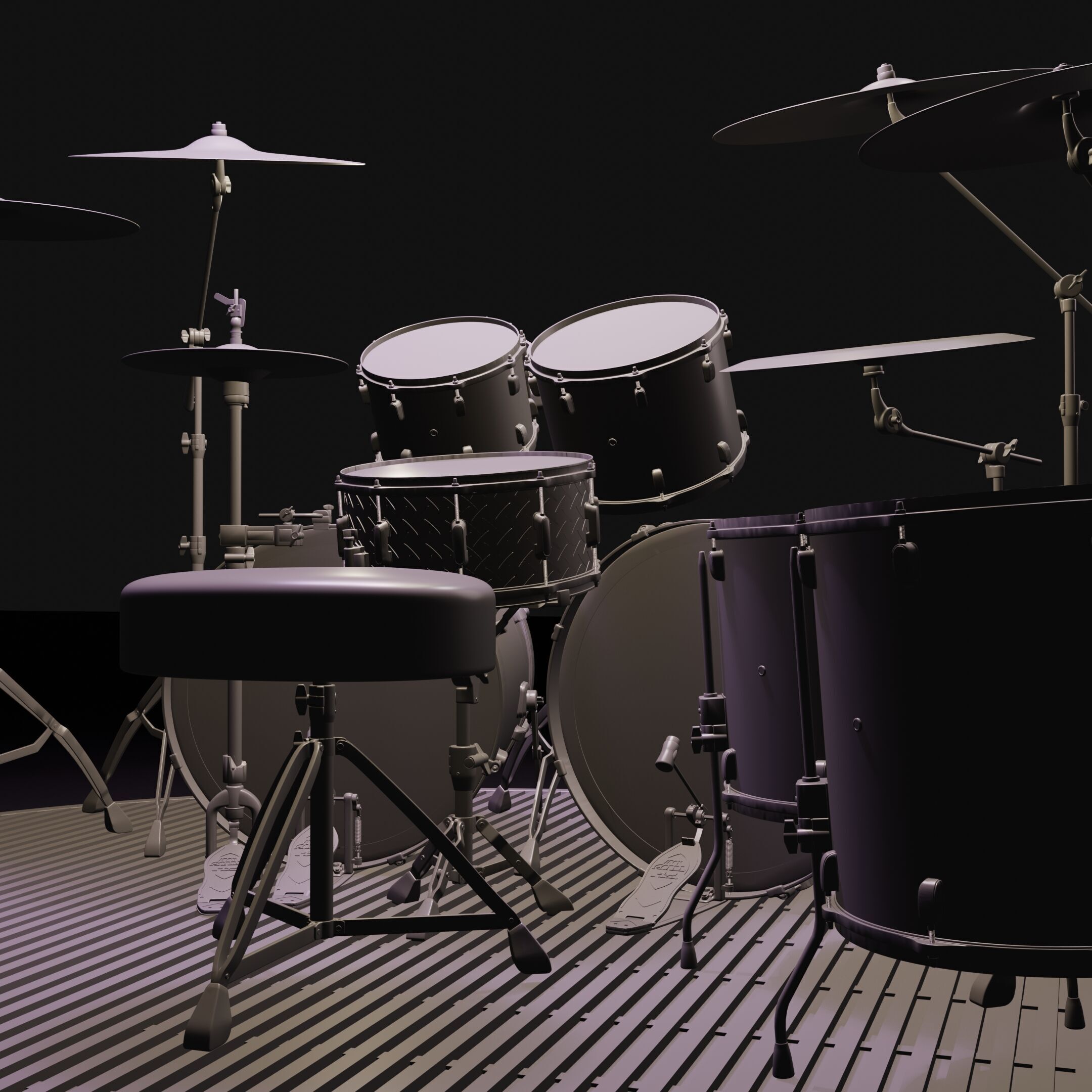 Lars Ulrich Metallica drum set figure 3d model drumkit miniature 3D print model_5