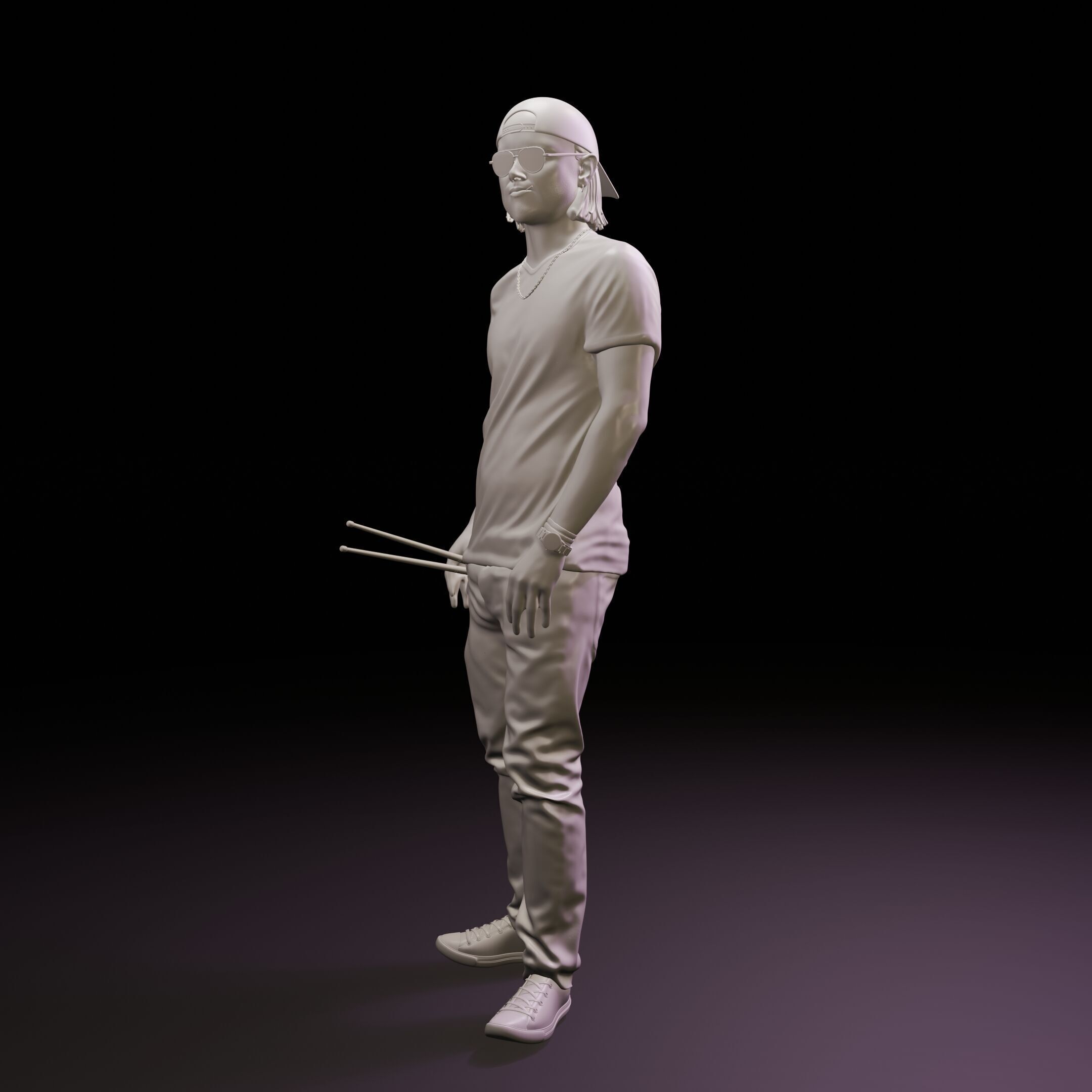 Lars Ulrich Metallica drum set figure 3d model drumkit miniature 3D print model_7