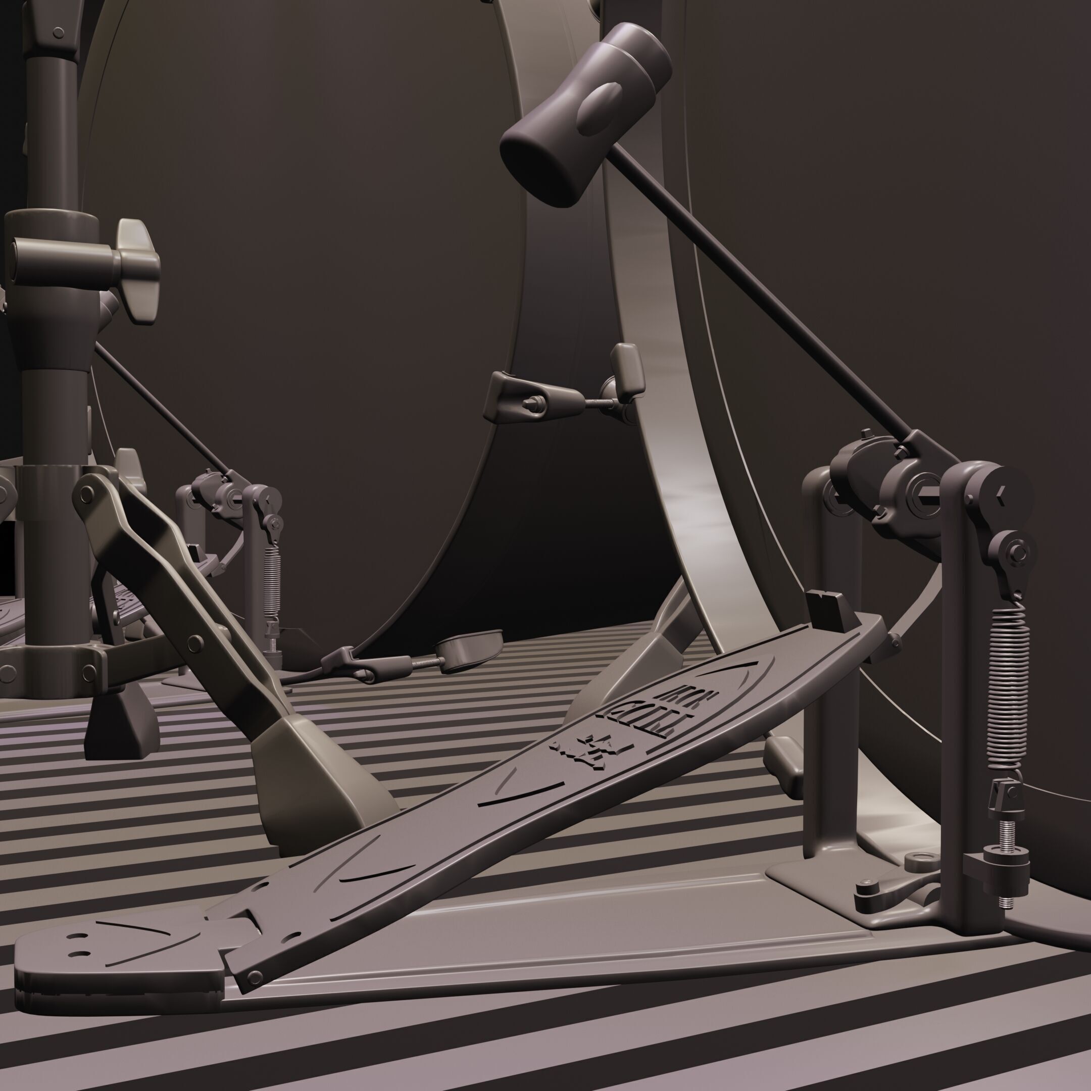 Lars Ulrich Metallica drum set figure 3d model drumkit miniature 3D print model_6