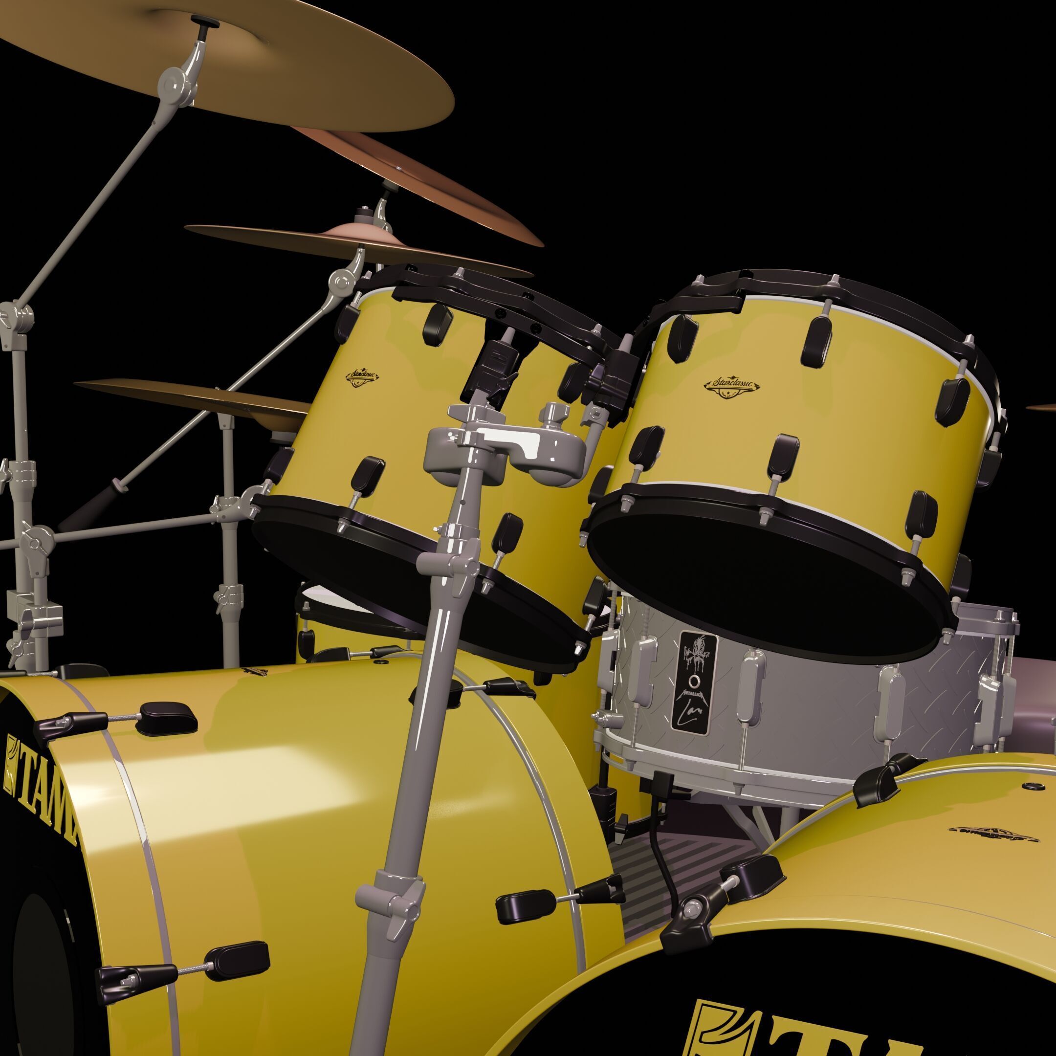 Lars Ulrich Metallica drum set figure 3d model drumkit miniature 3D print model_13