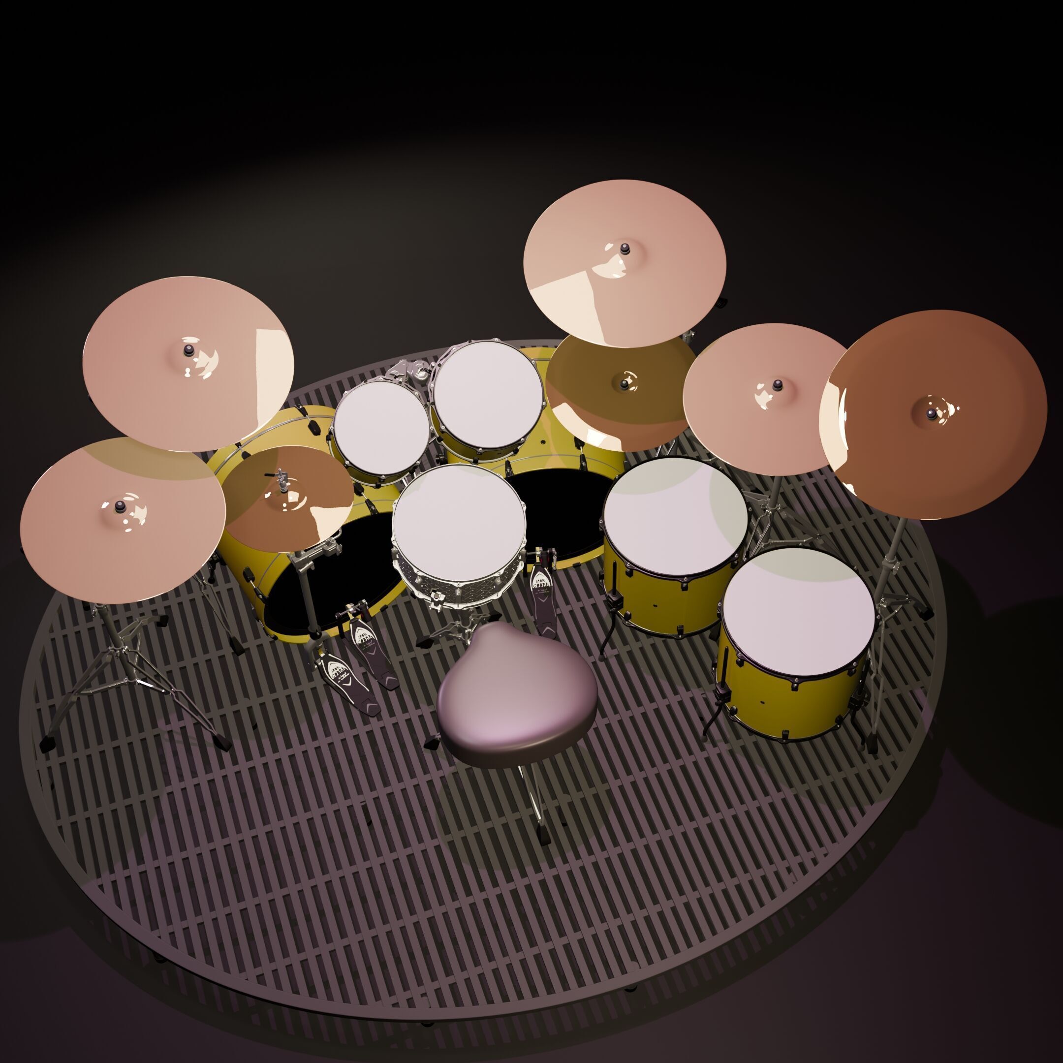 Lars Ulrich Metallica drum set figure 3d model drumkit miniature 3D print model_11