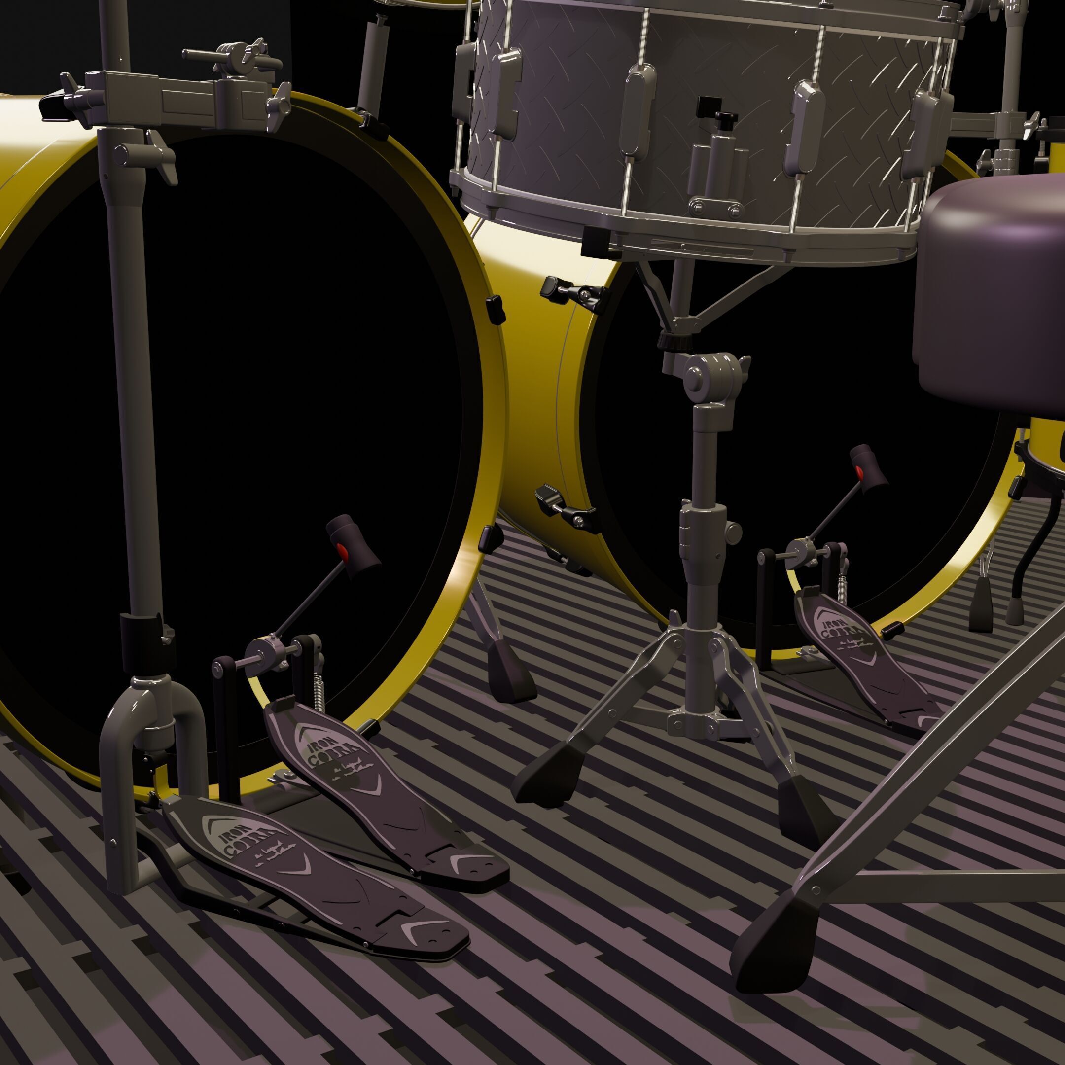 Lars Ulrich Metallica drum set figure 3d model drumkit miniature 3D print model_12