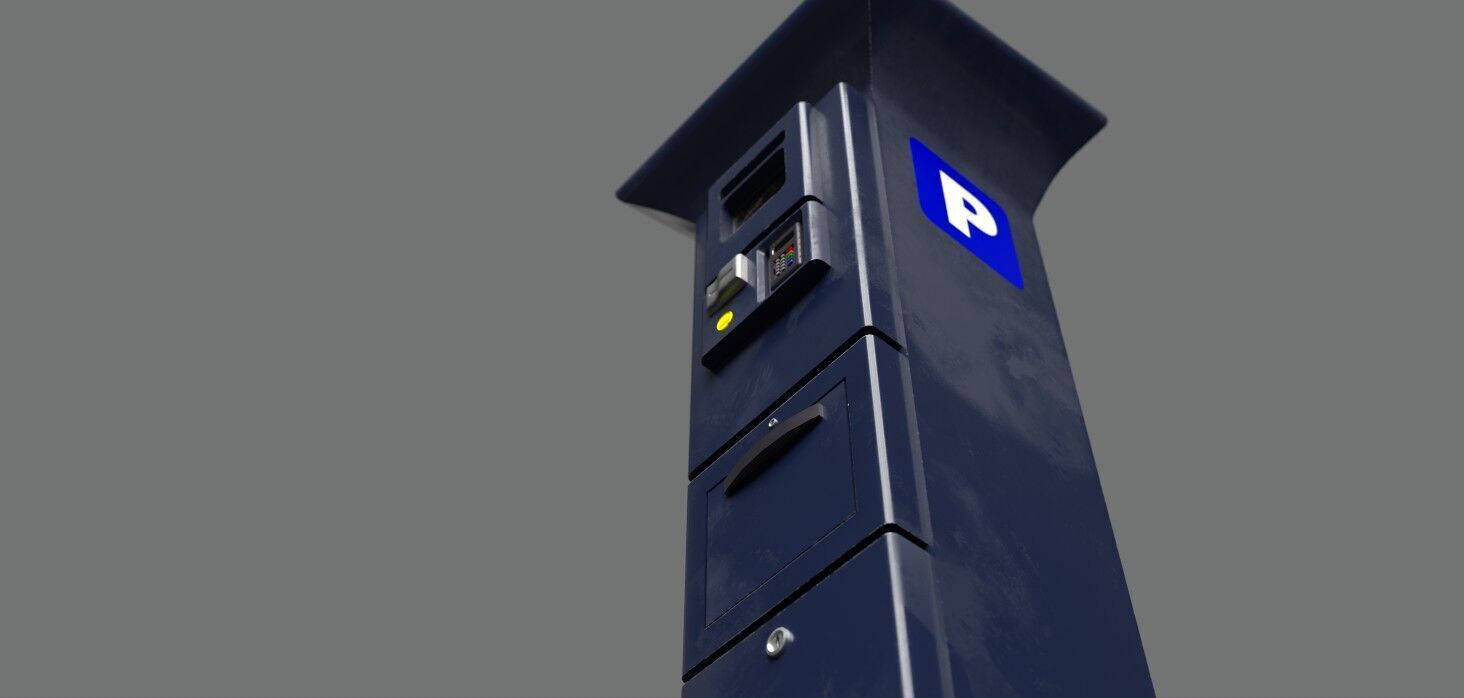 Park Meter PBR 3D Model Low-poly 3D model_6
