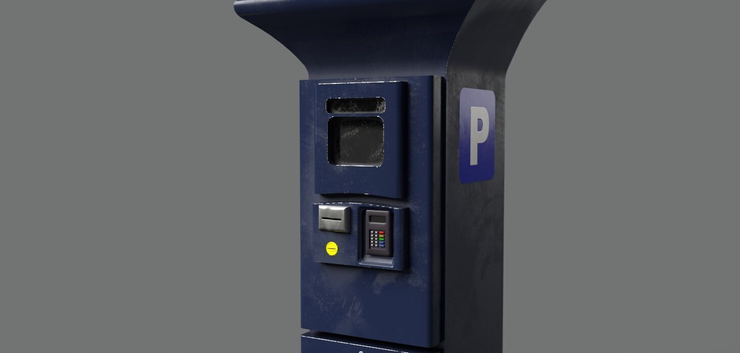 Park Meter PBR 3D Model Low-poly 3D model_1