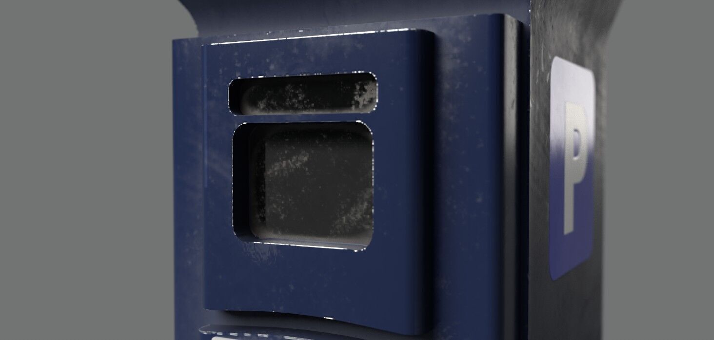 Park Meter PBR 3D Model Low-poly 3D model_10