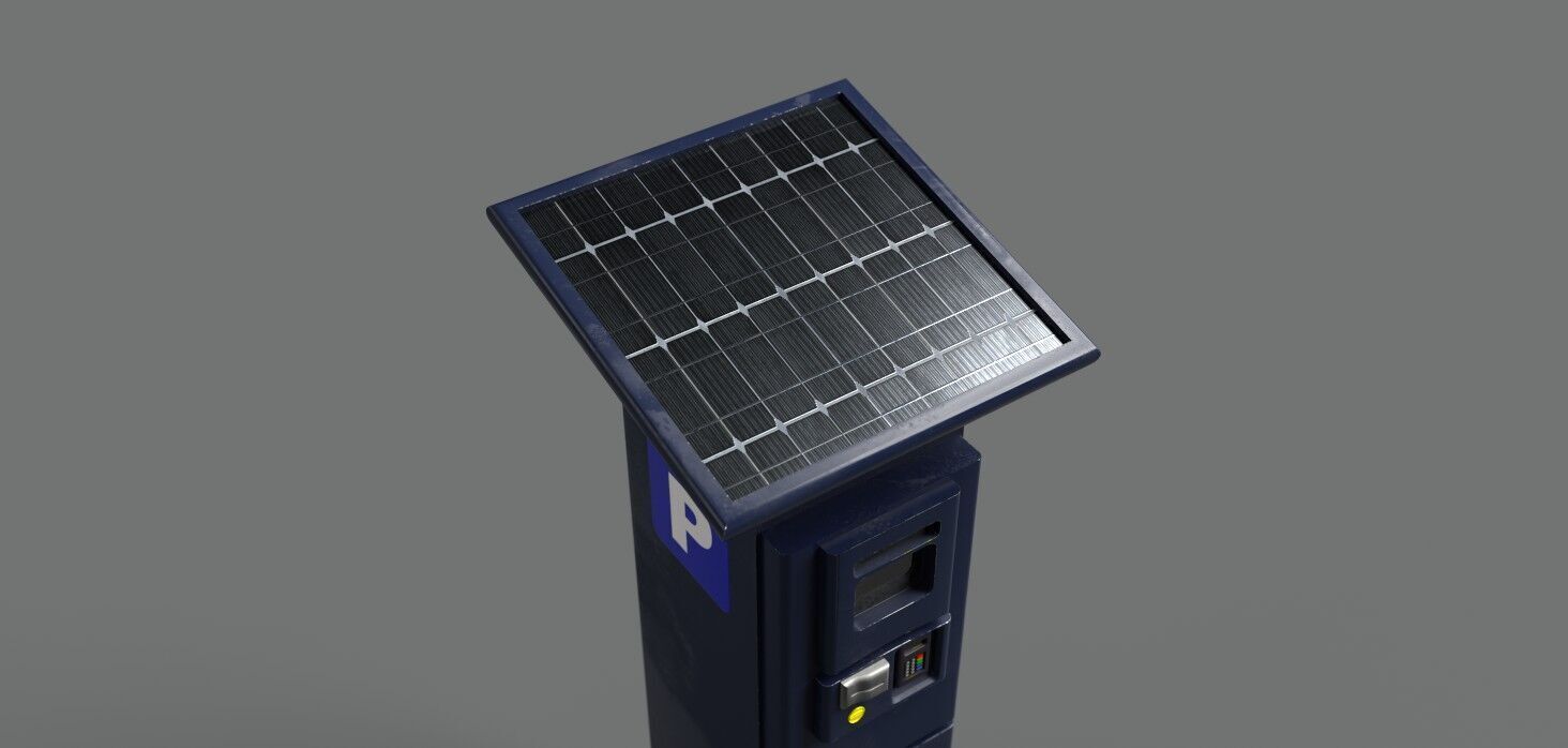 Park Meter PBR 3D Model Low-poly 3D model_3