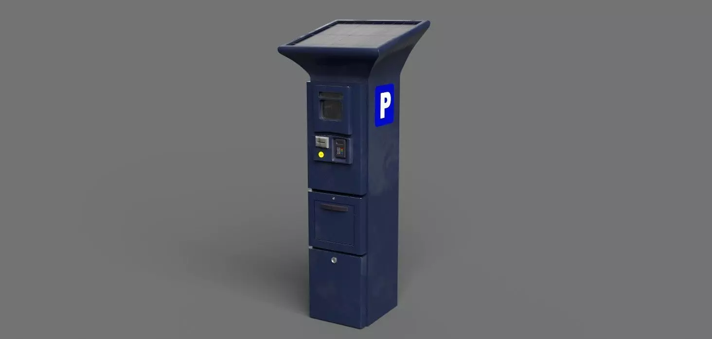 Park Meter PBR 3D Model Low-poly 3D model_0
