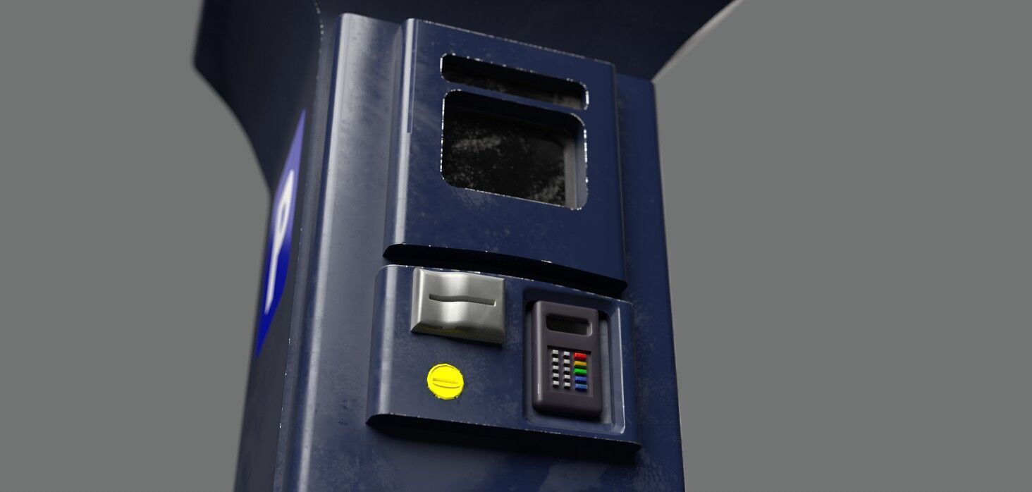 Park Meter PBR 3D Model Low-poly 3D model_2