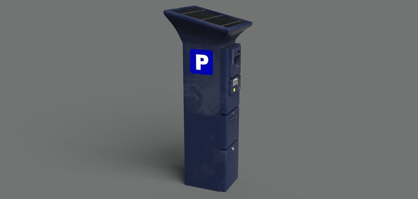 Park Meter PBR 3D Model Low-poly 3D model_4