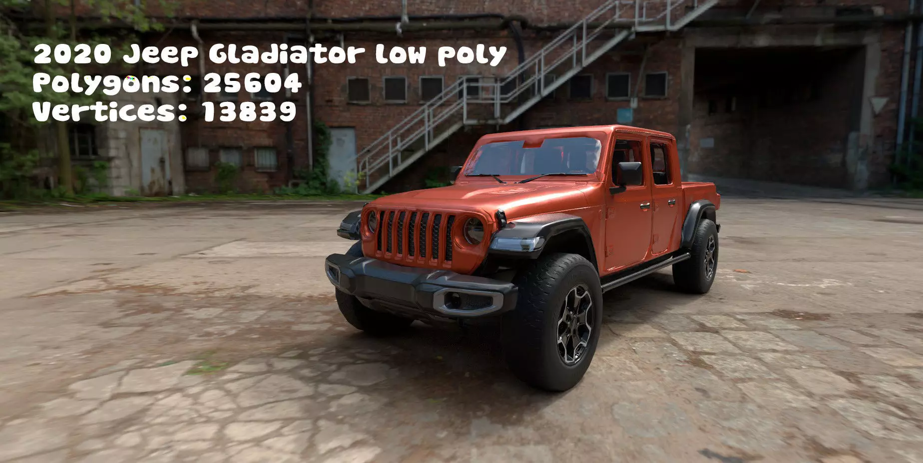 Realistic SUV Truck  AR VR Ready Asset Low-poly 3D model_0