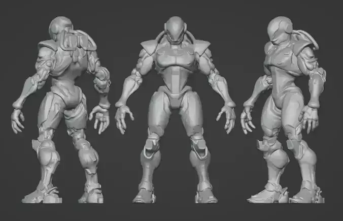 Sci-Fi Morphed Cyborg Sculpture  3D print model